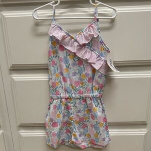 NWT James & Lottie Floral Romper 4T Ruffle Strap Boutique Girls Spring
